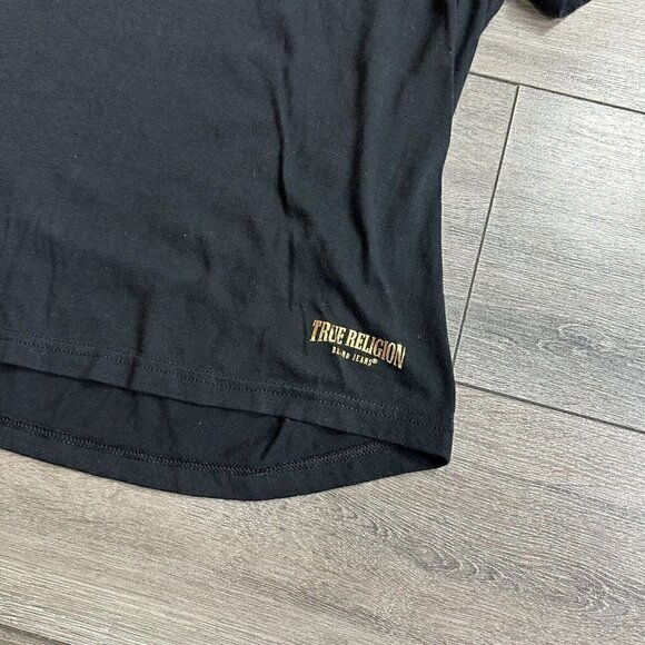 TRUE Religion Gold Graphic Short Sleeve Crewneck T-Shirt Men's Large - Picture 4 of 7